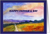 Happy Father’s Day General Landscape Man Dog Mountains Watercolor Art card