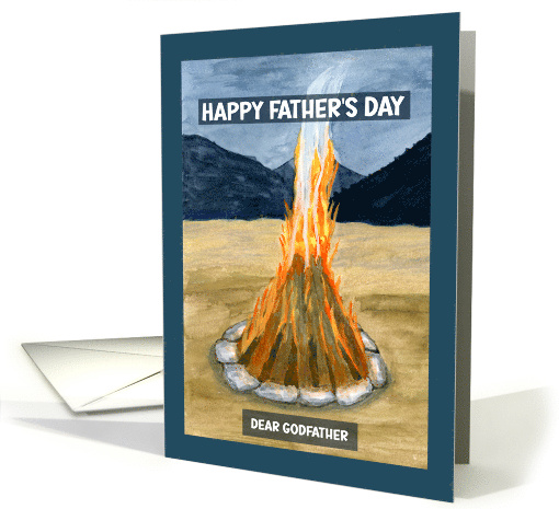Happy Father's Day Godfather Bonfire Flames Smoke... (1919680)