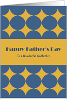 Happy Father’s Day Godfather Gold Diamonds Geometric Shapes MCM Retro card