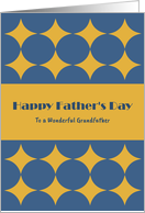 Happy Father’s Day Grandfather Gold Diamonds Geometric Shape MCM Retro card
