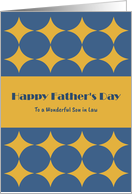 Happy Father’s Day Son in Law Gold Diamonds Retro Geometric Pattern card