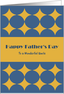 Happy Father’s Day Uncle Gold Diamonds Retro MCM Geometric Pattern card