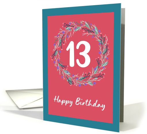 Happy Birthday General 13th Floral Wreath Wildflower... (1920484)