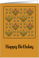 Happy Birthday General Art Nouveau Floral Botanical Flowers Pattern card