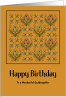 Happy Birthday Goddaughter Art Nouveau Floral Botanical Flower Pattern card