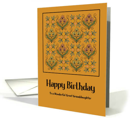Happy Birthday Great Granddaughter Art Nouveau Flowers... (1921732)