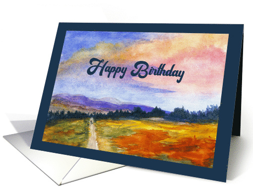 Happy Birthday General Landscape Man Dog Mountains Clouds... (1922132)