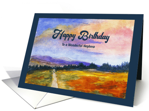 Happy Birthday Nephew Landscape Man Dog Mountains Clouds... (1922150)