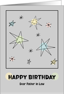 Happy Birthday Father in Law Mid Century Modern Space Age Retro Stars card