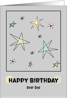 Happy Birthday Dad Mid Century Modern Space Age Retro Atomic Stars card