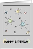 Happy Birthday General Mid Century Modern Space Age Retro Atomic Stars card