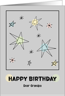 Happy Birthday Grandpa Mid Century Modern Space Age Retro Atomic Stars card