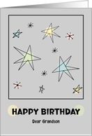 Happy Birthday Grandson Mid Century Modern Space Age Retro Atomic Star card