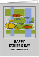 Happy Father’s Day Great Nephew Mid Century Modern Retro Fish Marine card