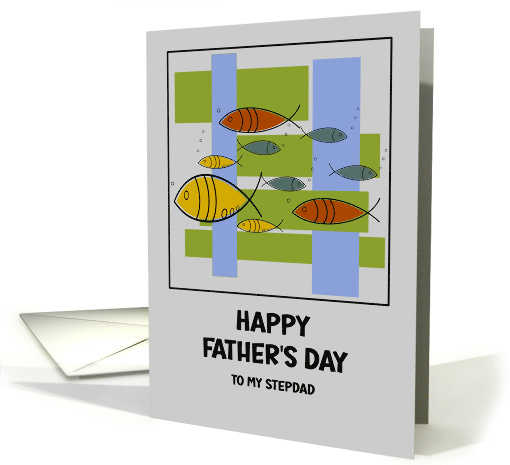 Happy Father's Day Stepdad Mid Century Modern Retro Fish... (1922884)