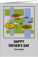 Happy Father’s Day Uncle Mid Century Modern Retro Fish Marine Ocean card