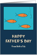 Happy Father’s Day From Couple School of Fish Hook Fishing Mid Century card