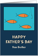 Happy Father’s Day Brother School of Fish Hook Fishing Mid Century card