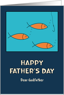 Happy Father’s Day Godfather School of Fish Hook Fishing Mid Century card
