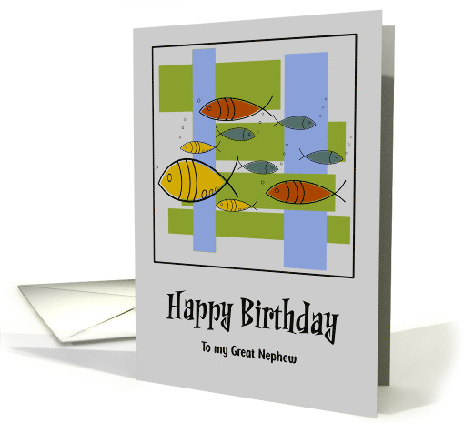 Happy Birthday Great Nephew Mid Century Modern Retro Fish... (1925736)