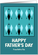 Happy Father’s Day From Couple Mid Century Modern Diamonds Stars MCM card