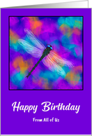 Happy Birthday From Group Dragonfly Abstract Flowers Insects Nature card