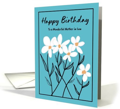 Happy Birthday Mother in Law Flowers Daisy Wildflowers Botanical card
