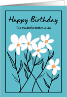 Happy Birthday Mother in Law Flowers Daisy Wildflowers Botanical card