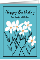 Happy Birthday Mother Flowers Daisy Wildflowers Floral Botanical Art card