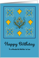 Happy Birthday Mother in Law Art Nouveau Flowers Floral Botanical Art card