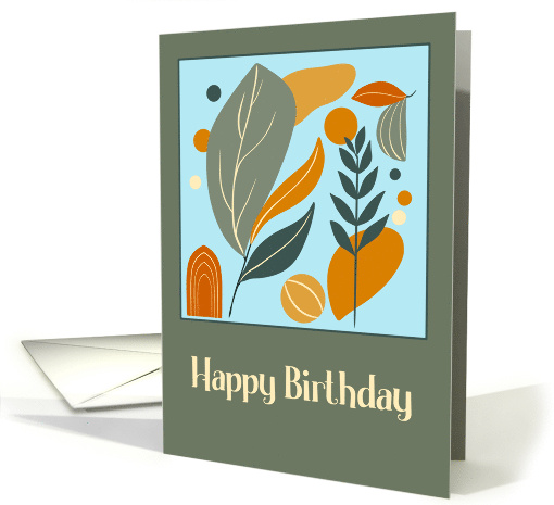 Happy Birthday General Boho Botanical Leaves Plants... (1930168)