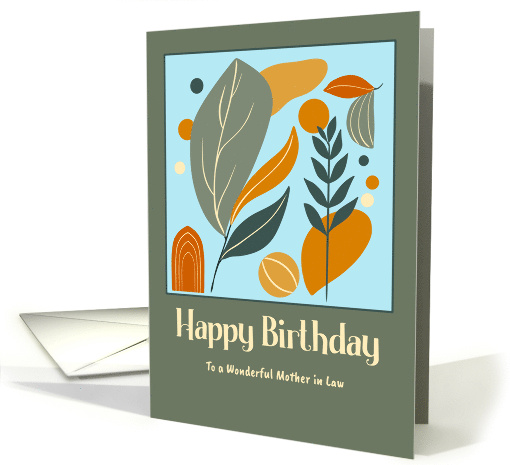 Happy Birthday Mother in Law Boho Botanical Leaves Plants... (1930180)