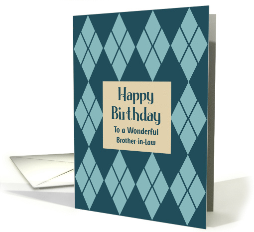 Happy Birthday Brother in Law Argyle Diamonds Pattern For... (1930578)