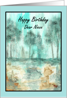Happy Birthday Niece Trees Abstract Landscape Art From Painting card