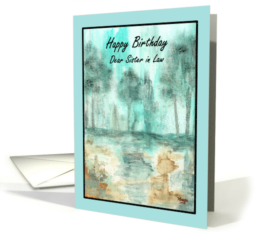 Happy Birthday Sister in Law Trees Abstract Landscape Art... (1965860)