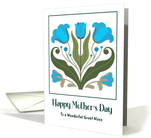 Happy Mother's Day Great Niece Art Nouveau Floral Blue... (1969254)