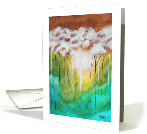 Birthday, Abstract Art Landscape Painting, Skinny Trees,... (366751)