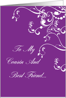 Bridesmaid Maid Of Honor Request - Cousin Best Friend card