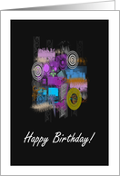 Happy Birthday Retro Grunge Art card