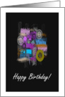 Happy Birthday Retro Grunge Art card