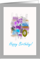 Happy Birthday Retro Grunge Art card