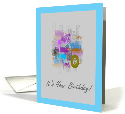 For Work - Happy Birthday Retro Grunge Art card (377960)