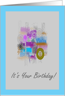 For Work - Happy Birthday Retro Grunge Art card