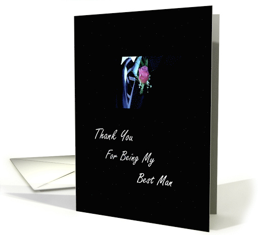 Thank You Best Man Wedding Party Attendant Groom Tie Flower Suit card