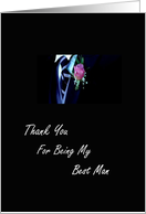 Thank You Best Man Wedding Party Attendant Groom Tie Flower Suit card
