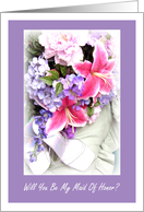 Cousin Maid Of Honor Bridal Attendant Wedding Invitation Request card