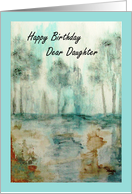 Happy Birthday Daughter, Abstract Art Landscape, Trees Painting card