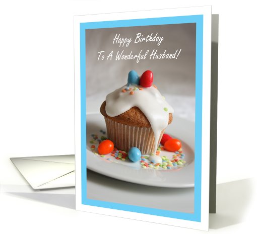 Happy Birthday Husband - Cupcake card (407608)