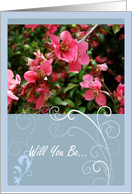 Sister Will You Be My Matron Of Honor Flower Floral Request Invitation card