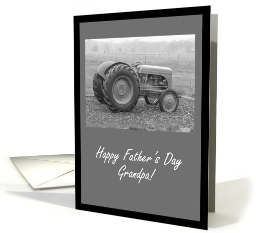 Happy Father's Day Grandpa - Vintage Tractor card (431817)